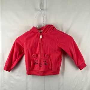 Carter’s - 24 Months - Coral - Girls Zip Up Sweatshirt Fleece - Animal